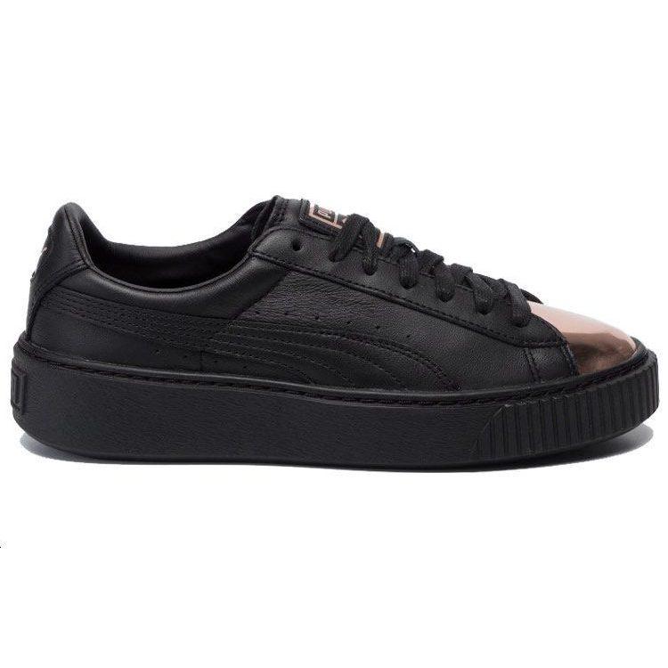 PUMA Basket Platform Metallic PUMA Black Rose Gold Women's 366169-02