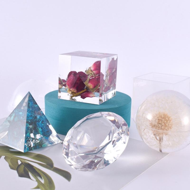 Square Resin Molds Different Shape Cube Silicone Molds Resin Casting Molds for DIY Art Resin Candle Soap Making Craft