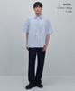 MUSINSA STANDARD Striped Oversized Oxford Short Sleeve Shirt [Sky Blue Stripe]
