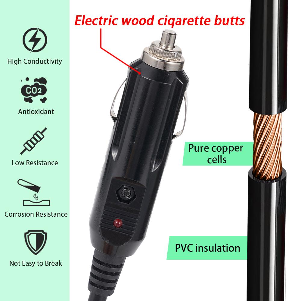 Męski kabel wtyczki zapalniczki samochodowej DC7909/DC5521 Ładowarka Kabel zasilający Kompatybilny 12V/24V dla rejestratora DVR Głośniki Bluetooth