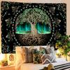 Bohemian Mysterious Tapestry Sun Moon Tree of Life Fluorescent Wall Hanging Bedroom, Dormitory, Living Room Decoration