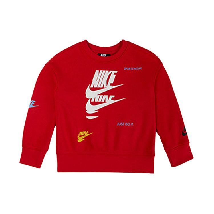 Nike Sweatshirt With Letter Print Round Neck Pullover Kids tops Red DV4364--657
