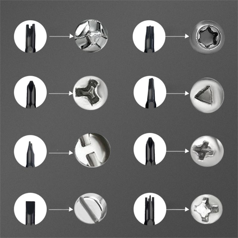 1 Satz Schraubendreher-Set Kombination Multifunktional YU Dreieckige Form Haushalt Legierter Stahl Kreuz Pflaumenblüte Schraubendreher Werkzeug