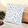 Blue Retro Flower Cushion Cover Soft Short Plush Pillow Cover Smooth Cozy Texture Aesthetic Cushion Case Home Decor