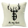 Christmas Plaid Linen Pillowcase Festive Home Decoration Gift Sofa Pillow Cushion Cover