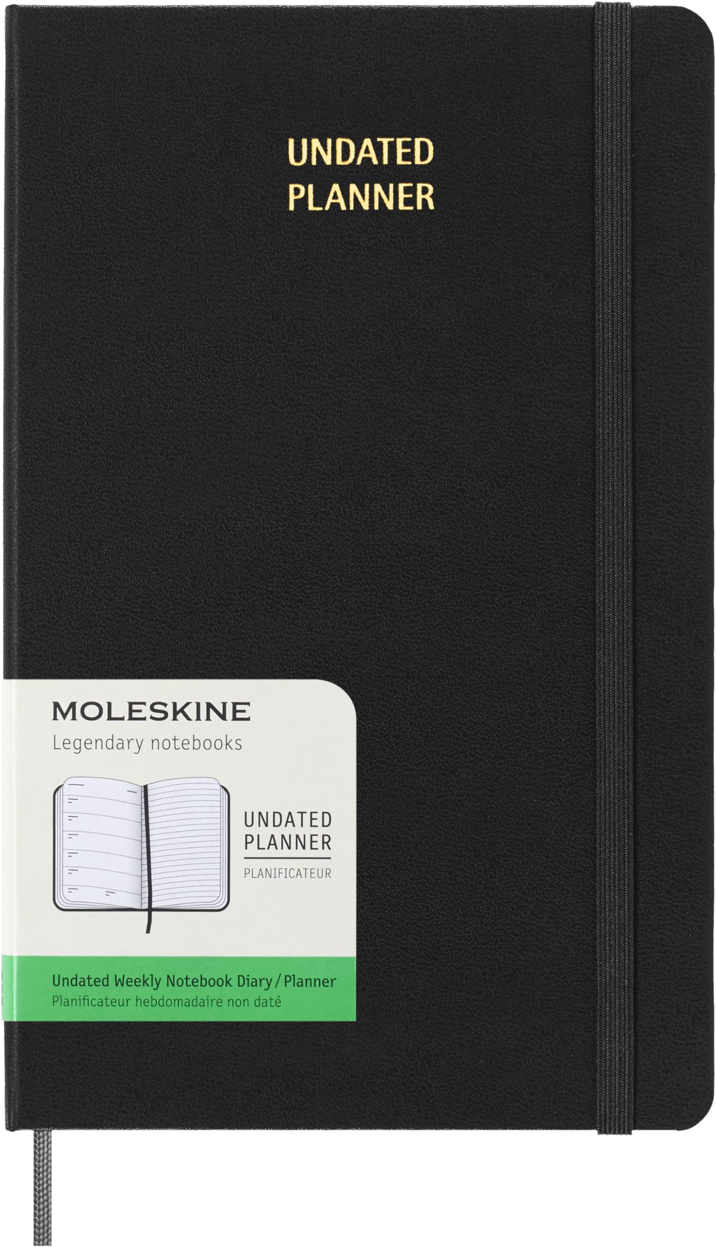 

Moleskine 12-Month Undated Weekly Diary, Large Size (13cm x 21cm), Black Hardcover, DHUNDB12WN301