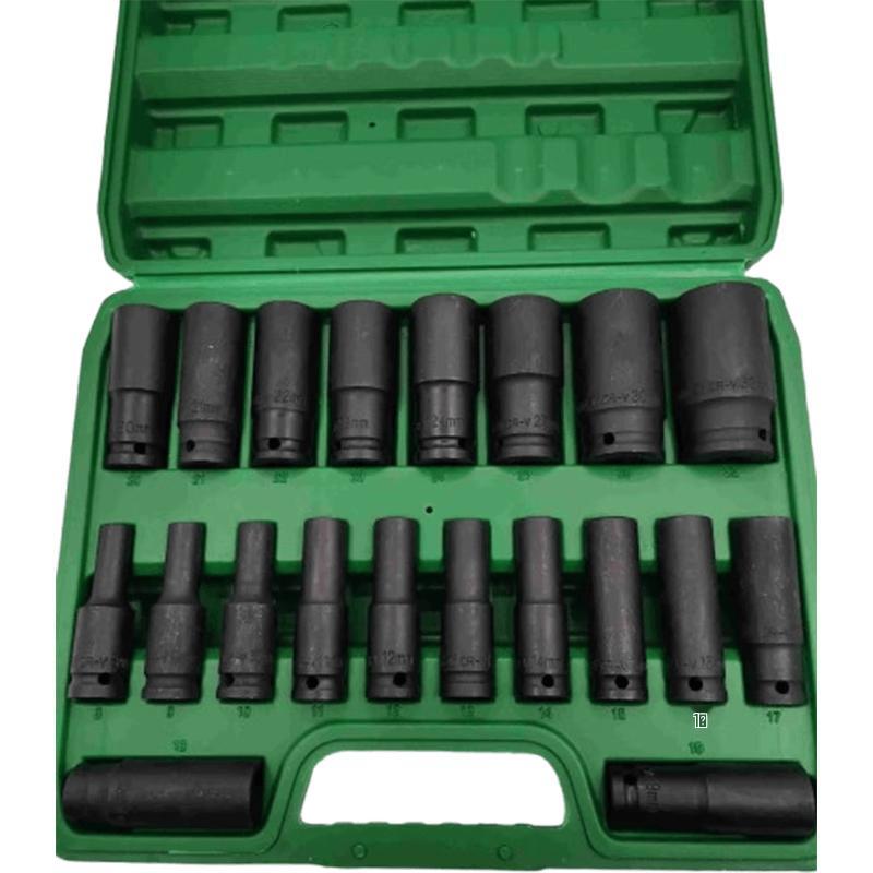 Lingxi 10-Piece Extended Hex Socket Set for Electric Impact Wrench (8-24mm)