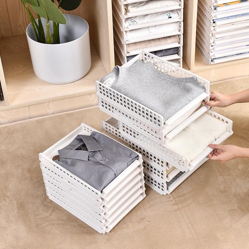 Stackable Multi-layer Plastic Wardrobe Storage Cabinet for Dorms