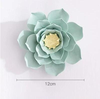 Modern Ceramic Fake Flower Wall Hanging Crafts Decoration Home Livingroom Wall Mural Ornaments Hotel Porch 1D Wall Sticker Art