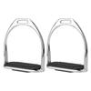 Riding Equestrian Plating Iron Horse Stirrups With Black Rubber Horse Mat