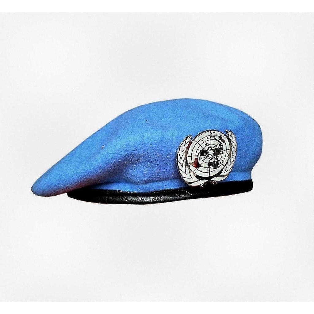 UN Blue Beret Cap for UN Peacekeeping Forces - Accurate Reproduction Military Hat with UN Insignia