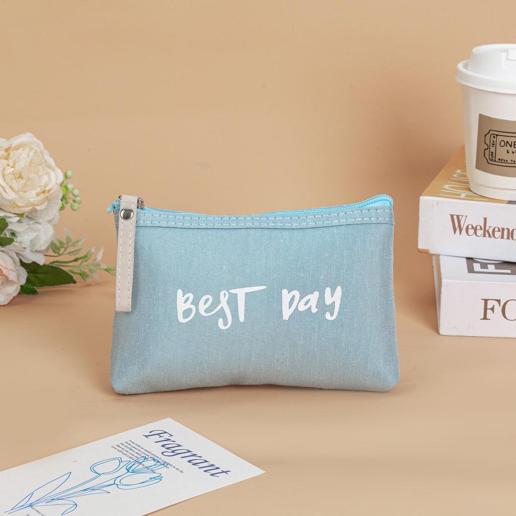 Japan-Korea Canvas Cosmetic Clutch: Travel-Size Lipstick & Phone Organizer