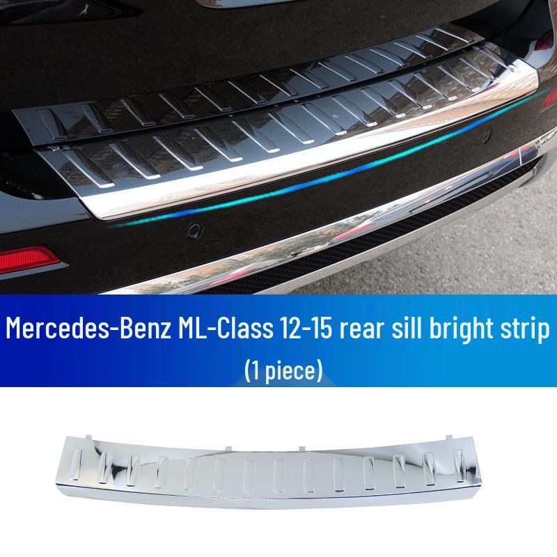 Mercedes-Benz ML-Class Front & Rear Bumper Guard Plates and Fog Light Strips with Trunk Pedal