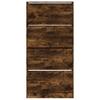 Shoe Cabinet with 4 Doors Smoked Oak Finish 80 x 21 x 163.5 cm