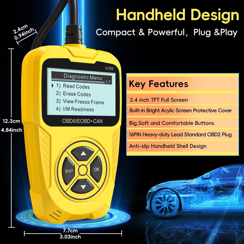 Professional OBD2 Scanner Car Code Reader Check Engine Light Reader OBDII /EOBD Car Computer Diagnostic Scan Tool