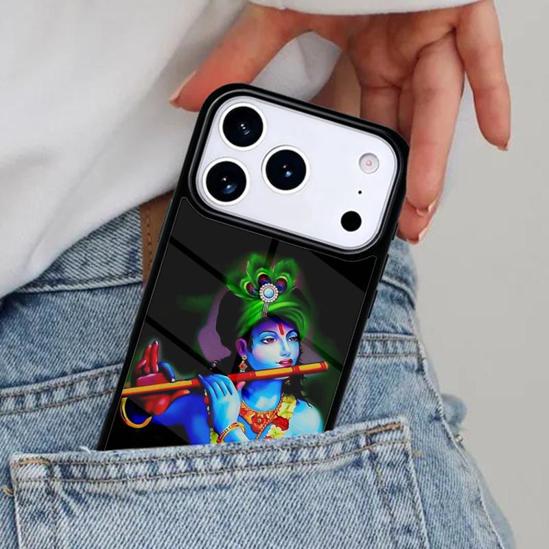 Indian God Lord Krishna Soft Phone Case for iPhone 16e 15 14 13 12 17 Pro Max Plus Air 17pro Cover Coque