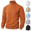 Men Turtleneck Sweater Twisted Knitted Pullover Sweater Casual Solid Color Base Layer Top for Street Work Dating Daily Wear