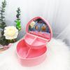 Hair Accessories Box Jewelry Storage With Mirror Pink Hair Clips Rubber Band Organiser For Girls Children Portable Travel Case