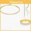 Conjunto de Joyería Nupcial de Diamante de Agua Con Collar Pendientes Pulsera Y Anillo Para Bodas