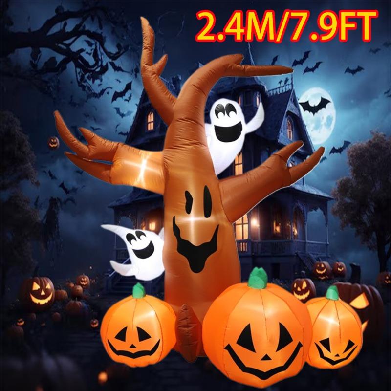 

Inflatable Toy Scary Pumpkin Tree Halloween Inflatable Model Luminous Day of the Dead Halloween Atmosphere Decoration Model UK Plug
