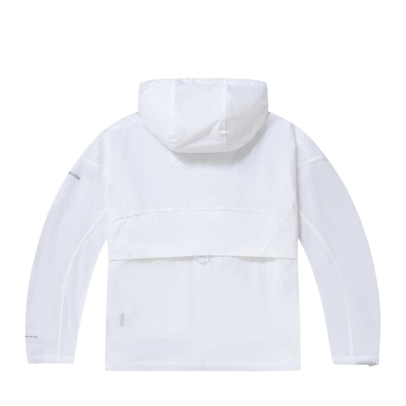 Columbia Solid Color Outdoor Skin Jacket With Zipper Hooded Long Sleeve Waterproof UV Protection Sun Protection Women Jackets White WR4859-100