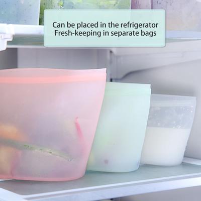 Silikon-Aufbewahrungsbeutel für Lebensmittel, BPA-frei, hitzebeständig, Stand-Up-Design, mikrowellengeeignet, wiederverwendbarer Gefrierbeutel, Silikonbehälter