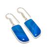 Natural Blue Lace Agate Gemstone 925 Sterling Silver Jewelry Earring 1.58" AE-12004