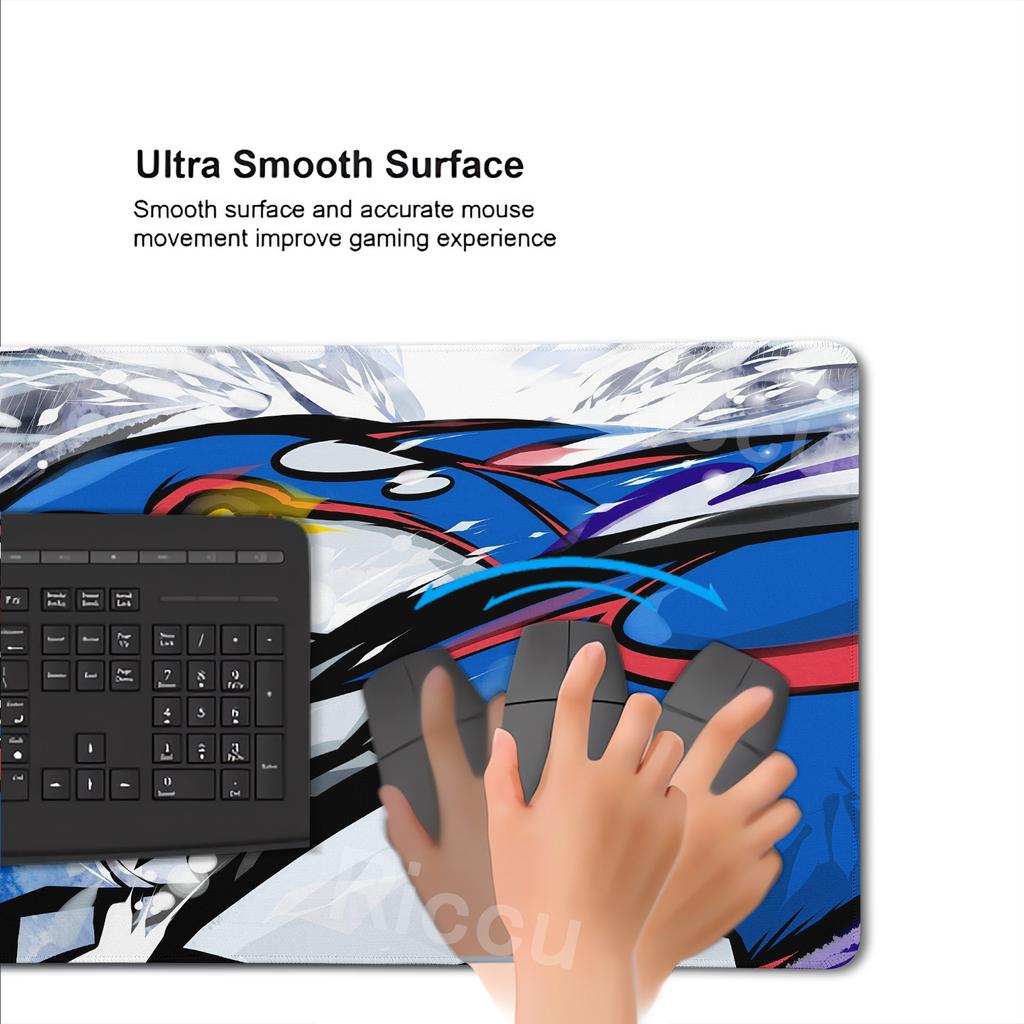 Mouse Pads P-Pokemon Kawaii Kyogre Pattern PC Computer Gaming Accessories Rug Rubber Extended Carpet Gamer Keyboard Non-slip Mat