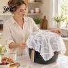 Kitchen Countertop Dust Protector White Lace Cover for Small Appliances, Protective Cloth Dining Table Vintage Hollow Embroidery Tablecloth,