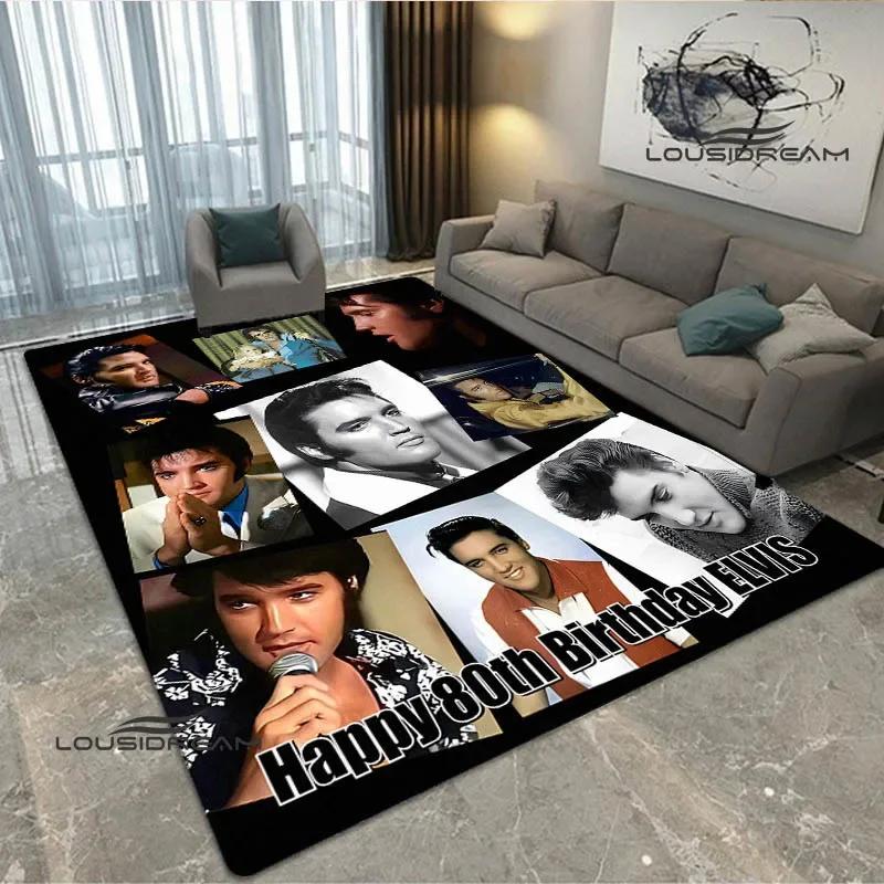 Tappeto Stampato Retro E-Elvis-Presley Tappeto per Soggiorno Camera da Letto Zerbino Antiscivolo Oggetti di Scena per Fotografia Tappeto Kawaii Regalo di Compleanno