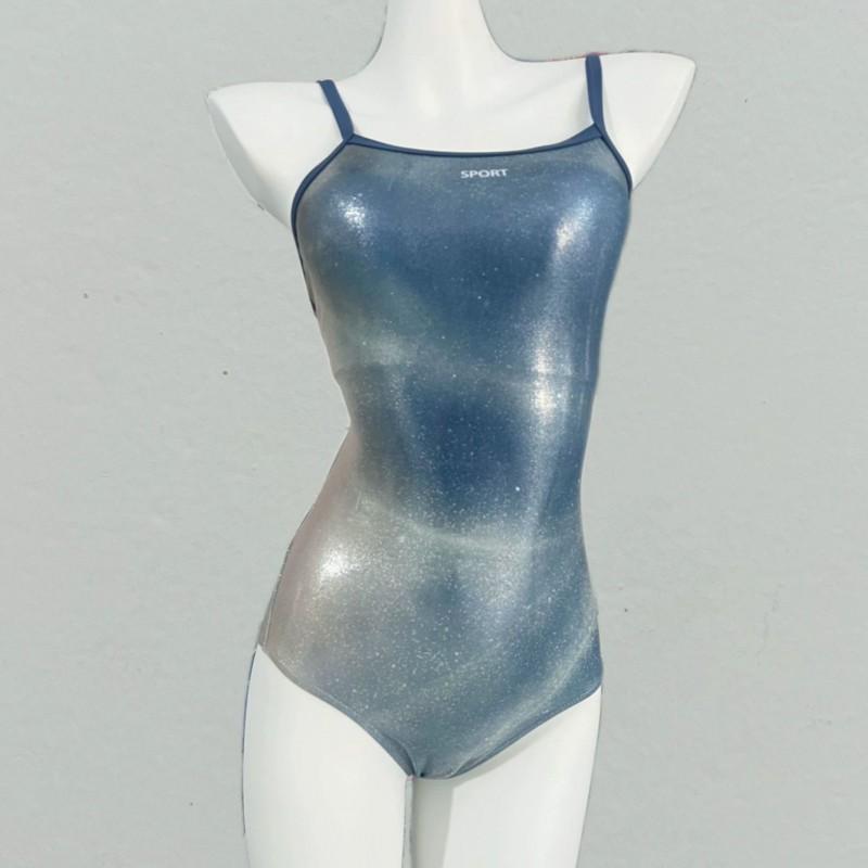 Glorious Stone Flash Professional Racing Swimsuit One-piece Low-fork Bag Hip Tight-fitting Chest Pad Swimming Pool