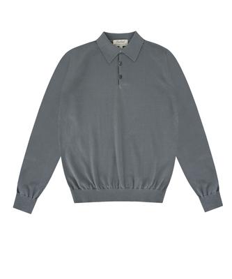 BELLIEF Essential Soft Long Sleeve Polo Knit (Stone Grey)