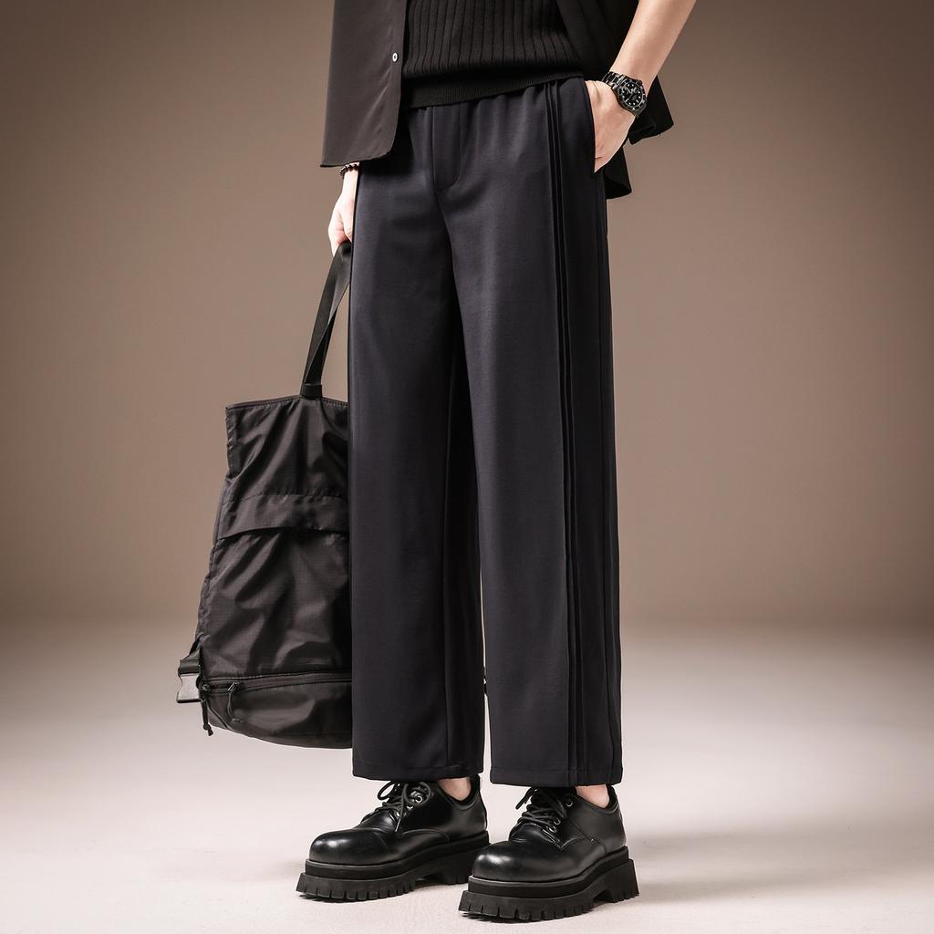 High-end French drape nine-point pants men's summer thin high-end loose straight trendy brand cool casual pants
