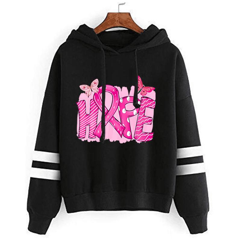 

Новые толстовки с принтом рака молочной железы для женщин, модные пуловеры на весну и осень, женская однотонная толстовка с капюшоном и длинным рукавом 3XL