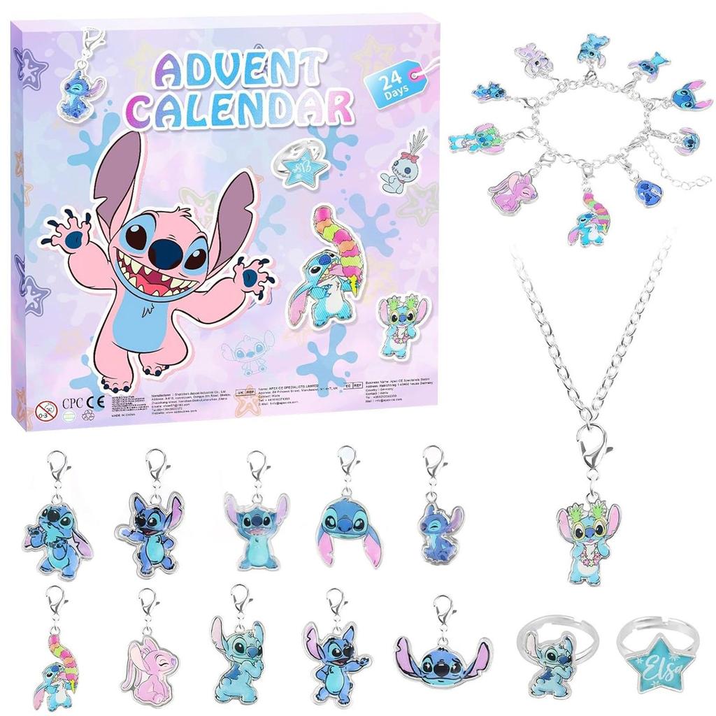 Christmas Stitch Necklace Style 24 Days Advent Calendar Jewelry Making Kit Fun Kids Toy Gift for Friends Children's Gift