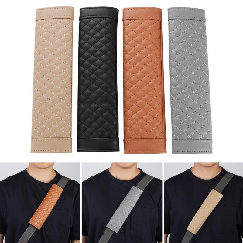 2pcs Soft Car Seat Belt Covers Faux Leather Shoulder Cushion Protectors for Enhanced Comfort and Style Car Accessories