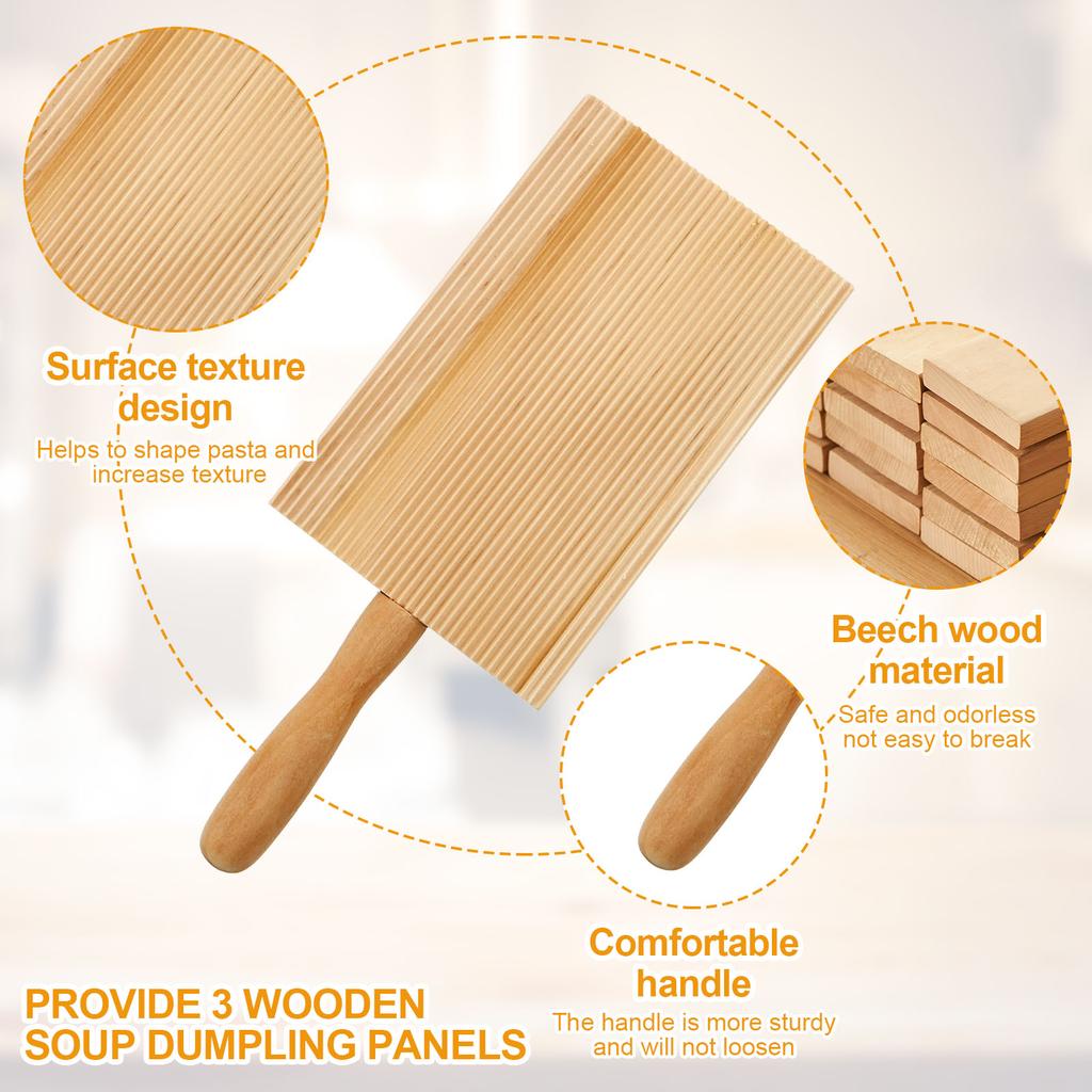 3Pcs Gnocchi Maker Boards Homemade Garganelli Board Cavatelli Pasta Maker Gnocchi Maker Paddle for Kitchen Utensil Handmaking