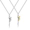 Collana a Forma di Madre che Abbraccia, Pezzo Unico in Acciaio Inossidabile 316, Stile Cartone Animato Carino, Placcata K, alla Moda, Mix Bicolore, Versatile per Uso Quotidiano e Sportivo