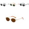 Vintage Oval Metal Sunglasses With Uv400 Protection For Outdoor Activities And Fashion