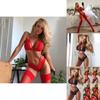 Elegant Women Sexy Lingerie Nightwear Dress Babydoll G-string Lace Bra Set For Romantic Evenings