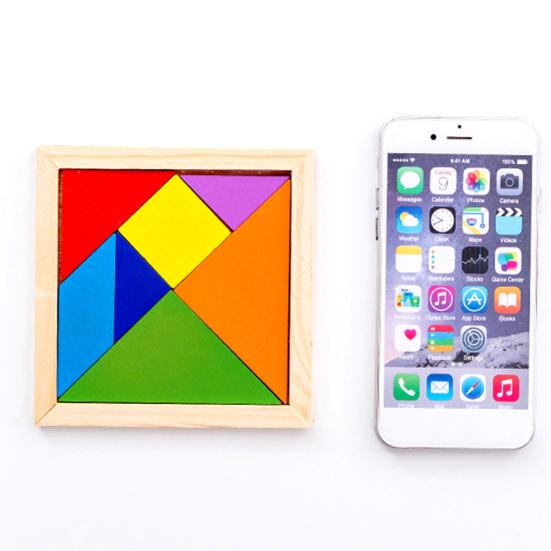 Dřevěné barevné tangram geometrické puzzle deska vzdělávací hračka pro děti dárek