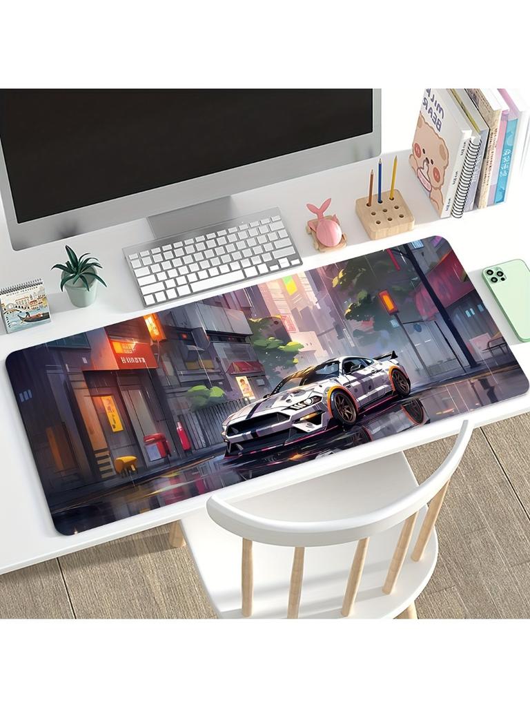 Anime Cool Doodle Large Mouse Pad gamer sports-car desk pad gaming accessories Non-slip Table Mat Writing keyboard Mat speed
