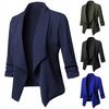 Blazer da ufficio tinta unita con revers a maniche lunghe, giacca da abito slim fit