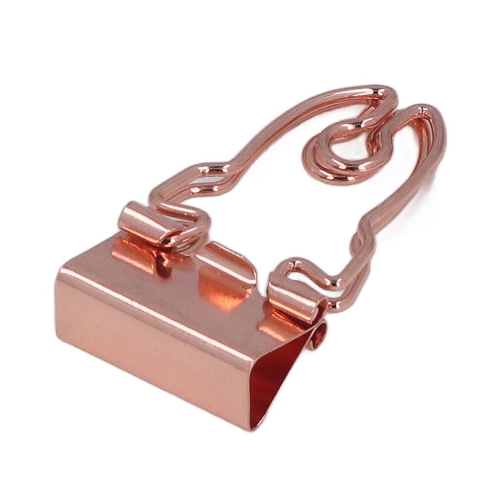 30 Pcs Binder Clips Cute Rose Gold Horn Pattern Handle Metal Small Binder Clips Office File Clips With Storage Box