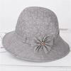 Thin Bucket Hat Middle-aged and Elderly Women Fashion Elderly Spring and Autumn Summer Breathable Sunshade Big Edge Basin Hat Sunscreen Sun Hat