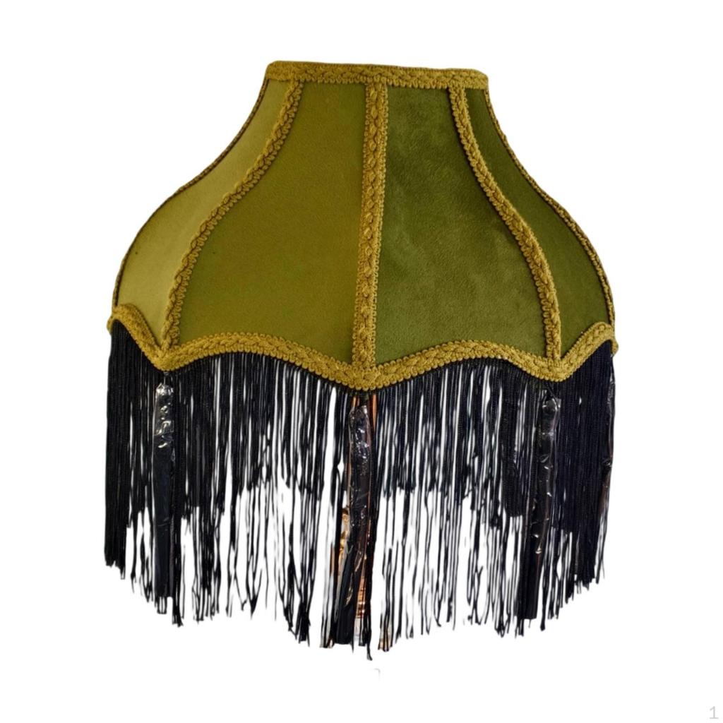 Lampshade, Elegant, Classic, Decorative And Retro, Adorned with Tassels, for Office, Bedside Table,