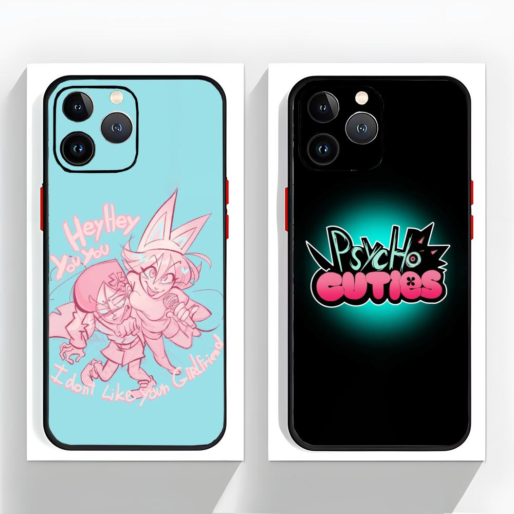 Fantasy Anime P-Psychocuties Mimi Phone Case Black Matte Thin Phone Case For iPhone17 16 15 14 13 ProMax