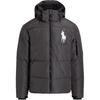 Polo Thick Hooded Long Sleeve Solid Color Zipper Drawstring Hem Down Jacket Men Outerwear Vintage-Gray MNPOOTW16021586-020