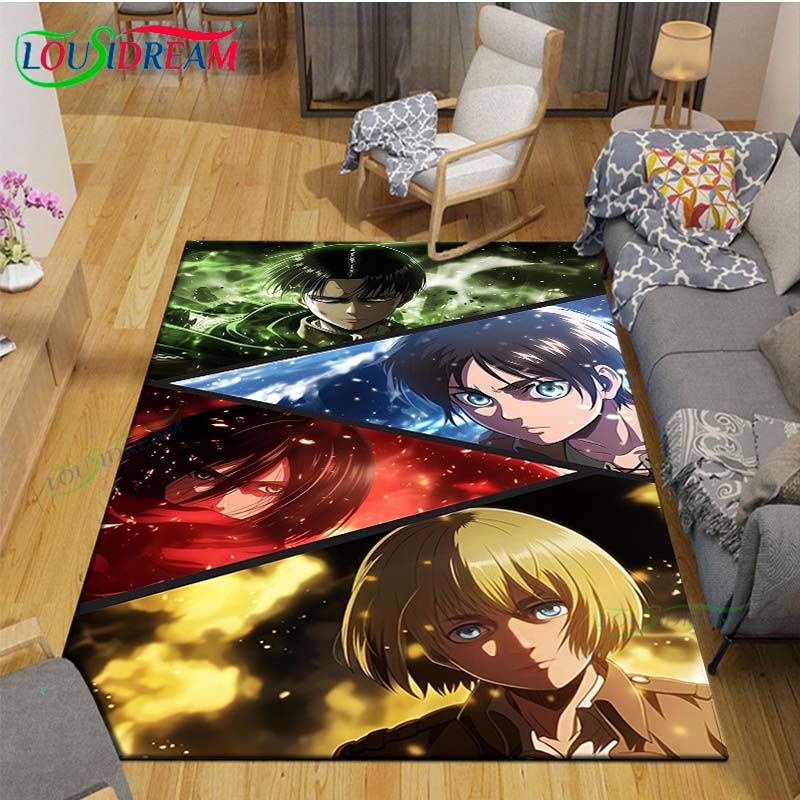 Fashion 3D Cartoon A-Attack T-Titan Printed Carpet Living Room Anti-Skid Area Rug Kids Bedroom Mats Yoga Mat Carpet Decor Gift
