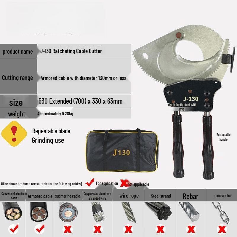Jundingying J130 Ratchet Cable Cutter